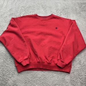 Champion Crewneck Sweatshirt Mens XL Embroidered Logo Red Vintage Y2K Streetwear